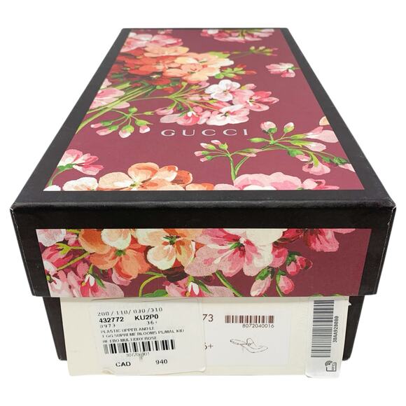 Gucci Princetown Pink Bloom Floral Print GG Monogram Canvas Loafers Mules Flats - Picture 12 of 12